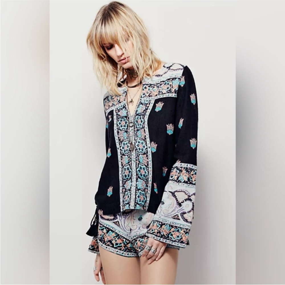 Free People Multicolor Bandana Bandit Top